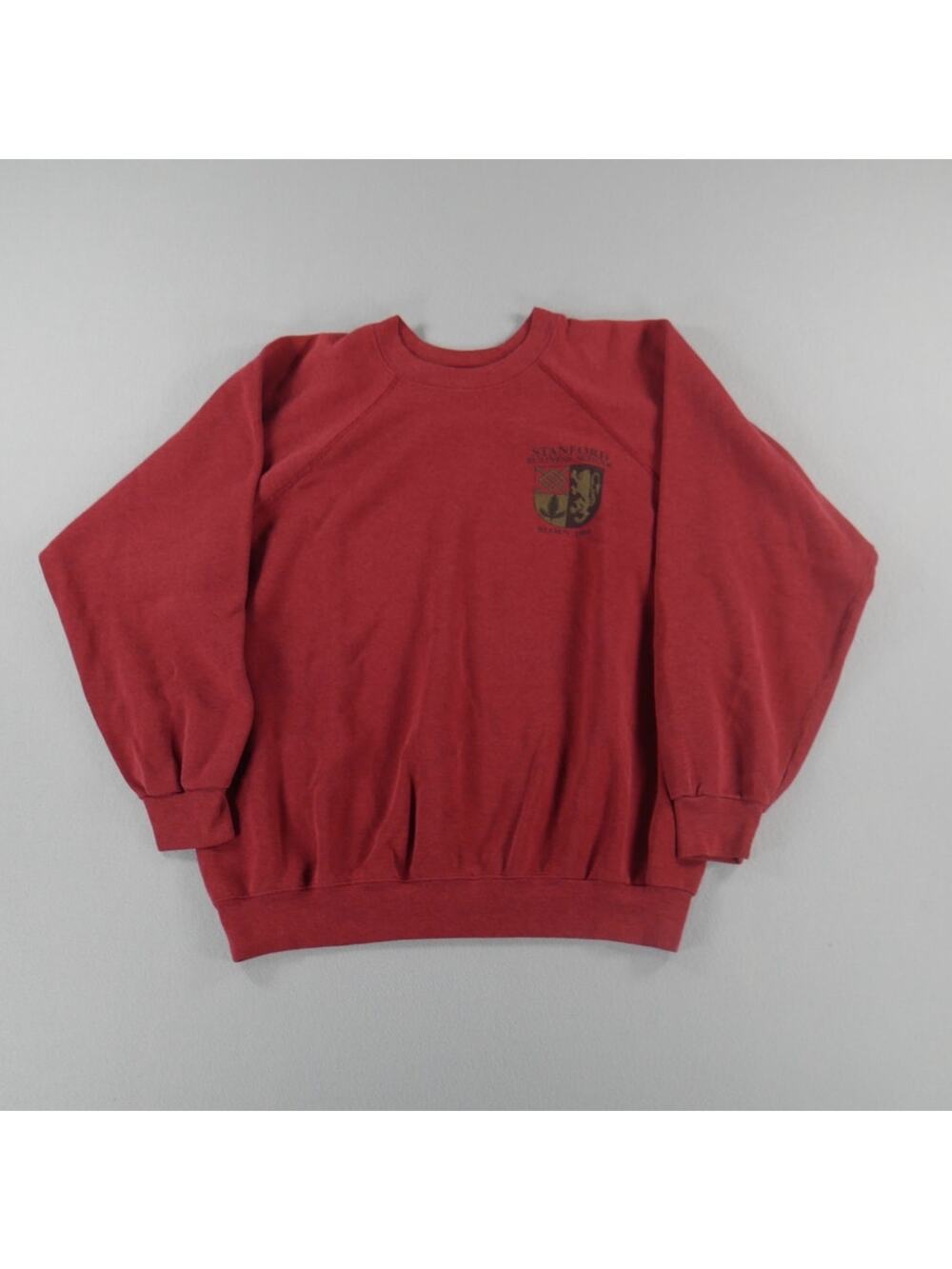 Vintage 80s Hanes Stanford University Business Crewneck Raglan Size‎ Large USA